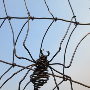 Spider Spinning A Web Barbed Wire Garden Trellis Made to Order image 3