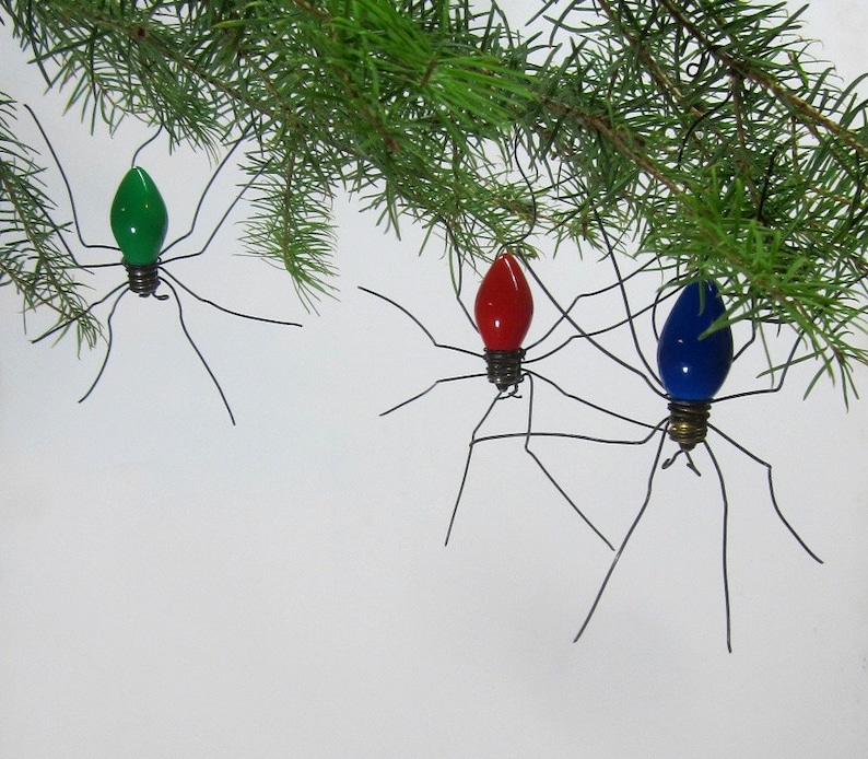 Small Lucky Christmas Spider Christmas Tree Ornaments Set of 3 Made to Order image 1