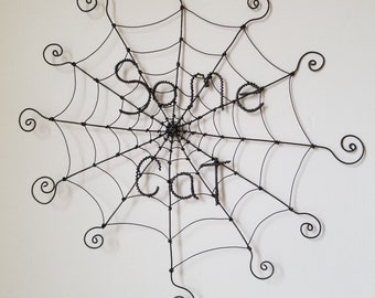 12" Some Cat  Charlotte's Web Inspired Wire Spider Web Made to Order, Free Shipping in US