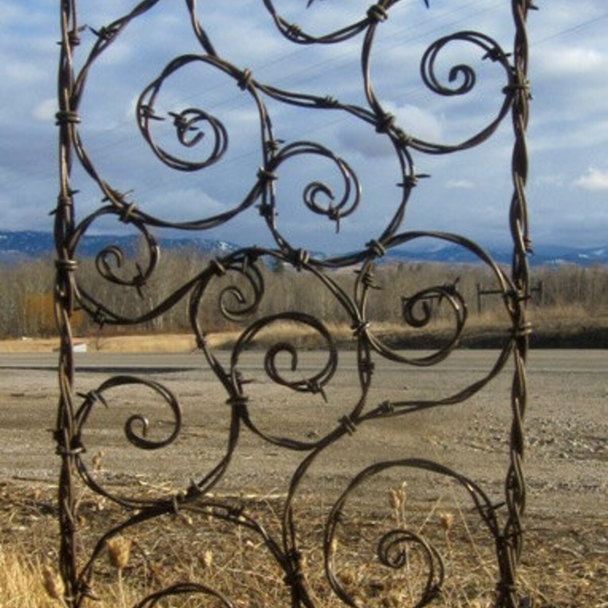 3ft Barbed Wire Spirals Trellis