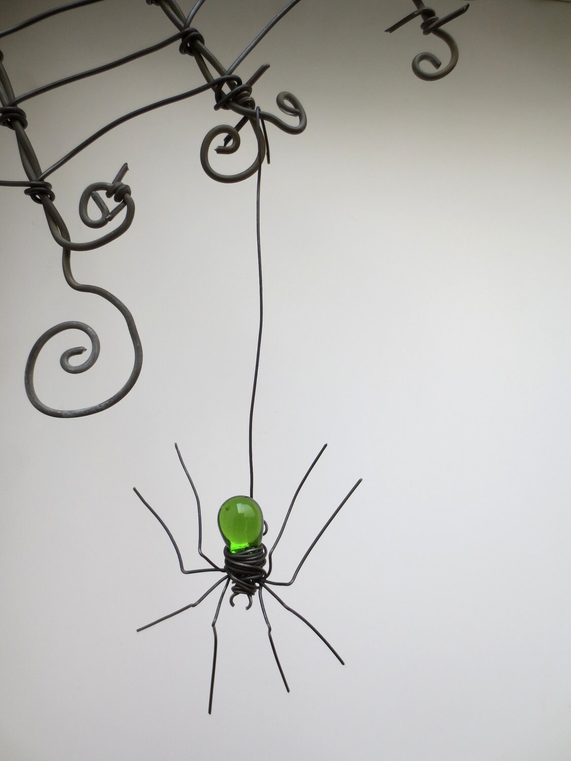 Czechoslovakian Green Spider Dangles From 12 Barbed Wire - Etsy