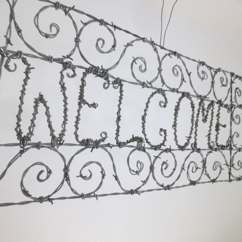 Spirillian Filigree Barbed Wire Welcome Sign Made To Order image 4