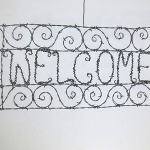 Spirillian Filigree Barbed Wire Welcome Sign Made To Order image 3