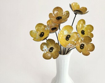 Beautiful Yellow Bouquet of Tin Forever Blooming Flowers, Free shipping in USA