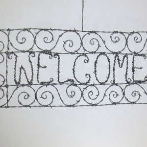 Spirillian Filigree Barbed Wire Welcome Sign Made To Order image 5