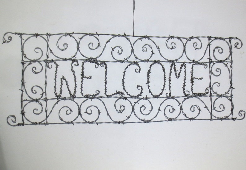 Spirillian Filigree Barbed Wire Welcome Sign Made To Order image 5