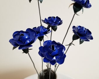 Mysterious Blue Roses Tin Forever Blooming Flowers, Free Shipping In US
