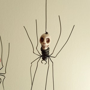 Small Ivory Color Grinning Skull Spider Repurposed Art