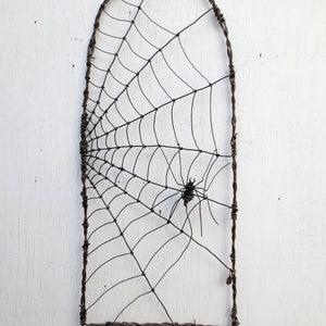 Spider Spinning A Web Barbed Wire Garden Trellis Made to Order