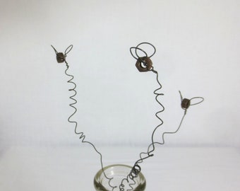 Add Excitement To Any Bouquet With This Trio of Rusty Nut  Bees , Free Shipping In US