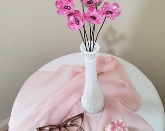 Pink Cupid's Arrow Bouquet Forever Blooming Flowers  Repurposed Art Free shipping in US