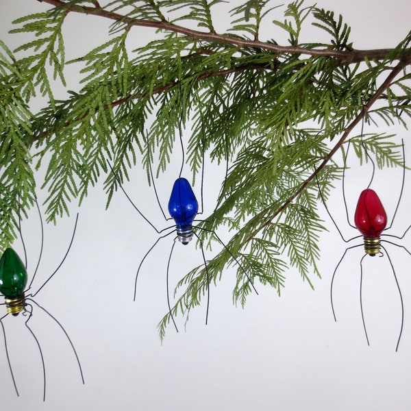 Small Lucky Christmas Spider Christmas Tree Ornaments Set of 3 Made to Order