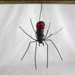 Wee Dangly Czechoslovakian Red Glass Spider Repurposed Art image 4