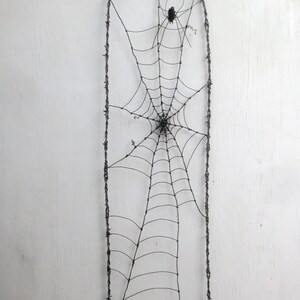 48 Tall Spider In A Tattered Web Barbed Wire Garden Trellis Made to Order image 5