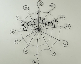 12" Radiant Charlotte's Web Inspired Wire Spider Web Made to Order, Free Shipping in US