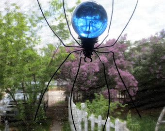 Mooie blauwe zon catcher raam spin hangende kunst, gratis verzending in de VS