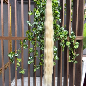 プレミアム ロング スラブ ロシア人毛 ケラチン チップ エクステンション - 95 cm/37 インチ - 100% 天然毛 | バージン ヘア | ロング ヘア | プラチナ ヘア