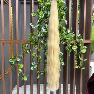 プレミアム ロング スラブ ロシア人毛 ケラチン チップ エクステンション - 90 cm/35 インチ - 100% 天然毛 | バージン ヘア | ロング ヘア | プラチナ ヘア