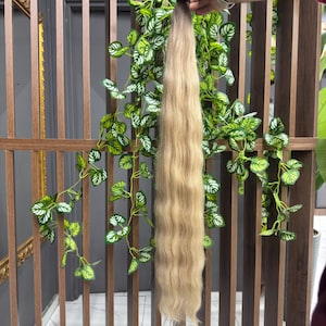 プレミアム ロング スラブ ロシア人毛 ケラチン チップ エクステンション - 80 cm/31 インチ - 100% 天然毛 | バージン ヘア | ロング ヘア | プラチナ ヘア
