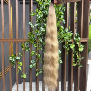 プレミアム ロング スラブ ロシア人毛 ケラチン チップ エクステンション - 80 cm/31 インチ - 100% 天然毛 | バージン ヘア | ロング ヘア | プラチナ ヘア