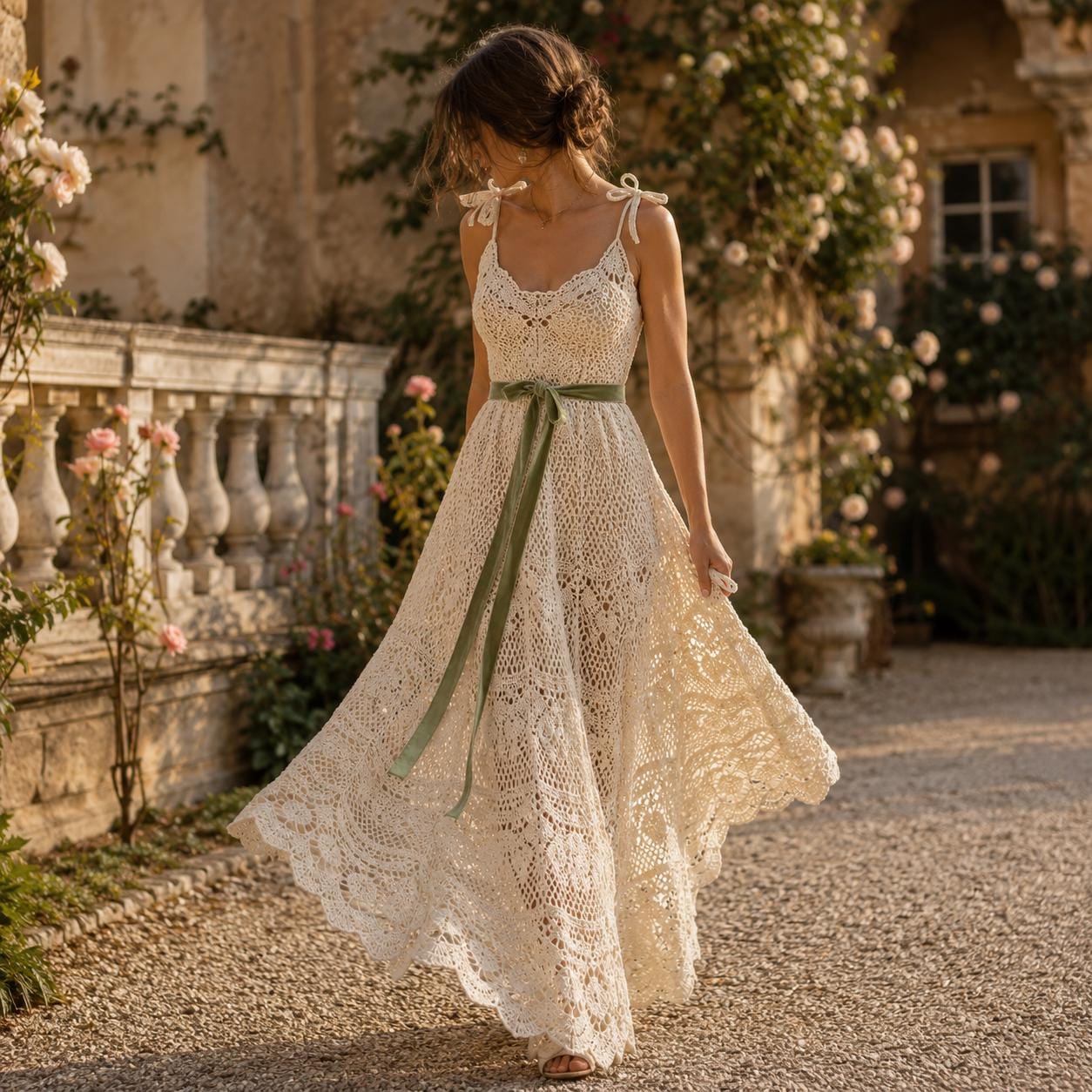 spaghetti strap lace wedding dress A-line White Chiffon Beach WD290 US6 / White Color:Dove Gray Red Ditsy Smocked Waist Elegant womens fashion for Chester
