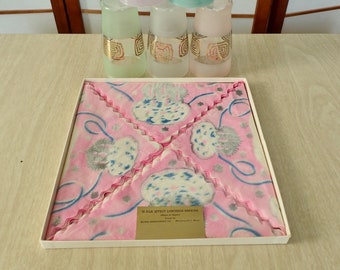 Vintage Royal Stationary Co. Happy Birthday Napkins - "Silk Effect" Paper Luncheon Napkins in Box Birthday Theme