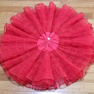 Vintage 5 Tier 2 Layer RED Crinoline BY Malco Modes - 5 Tier Burlesque Lipstick Red Petticoat Slip  sz M