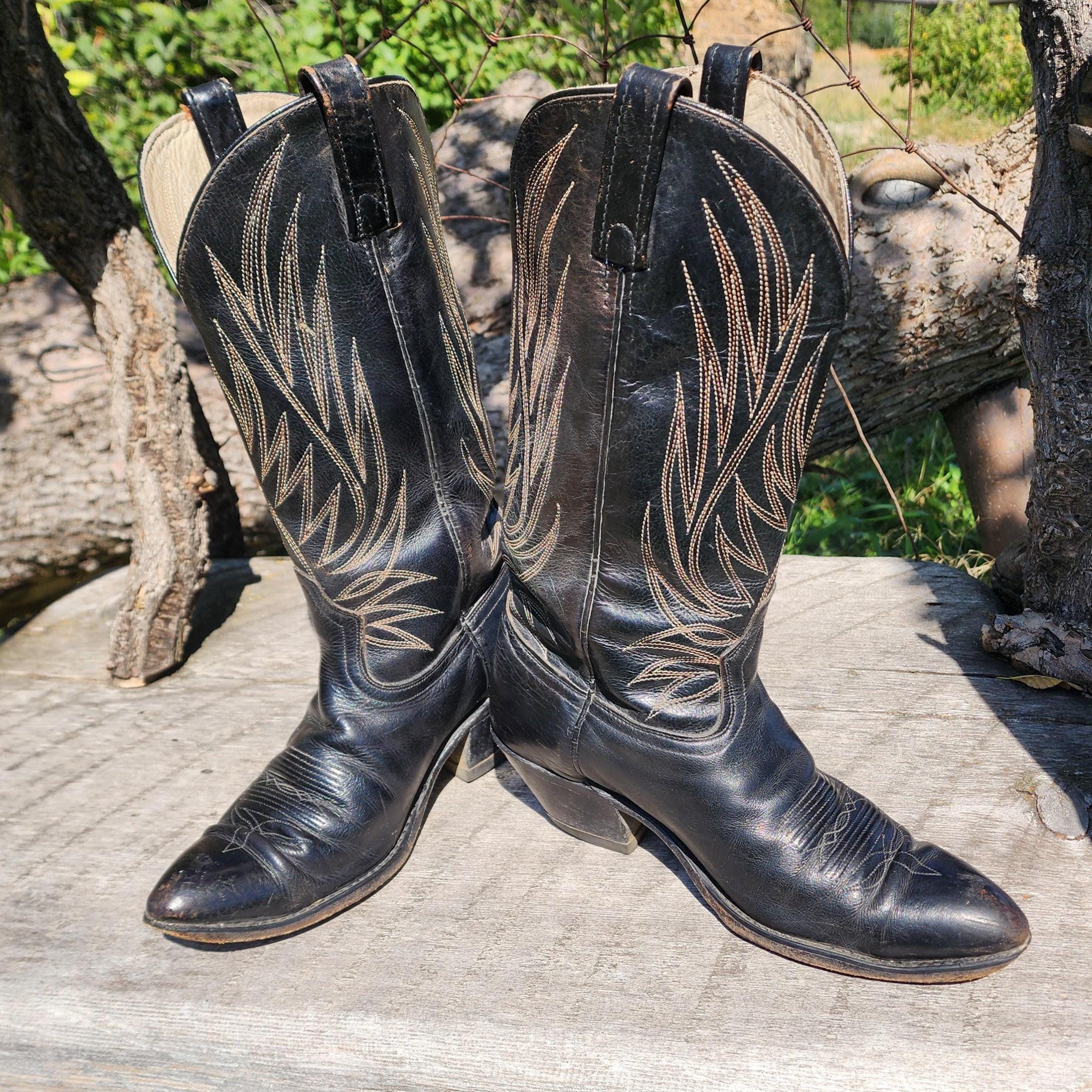 Vintage Square Toe Boots Men - Etsy