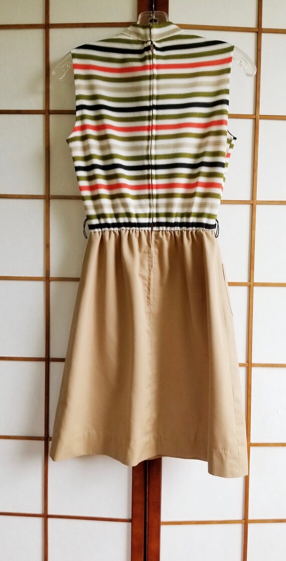 MOD Vintage 1970s "Miss Donna" Striped Dress - Br… - image 6