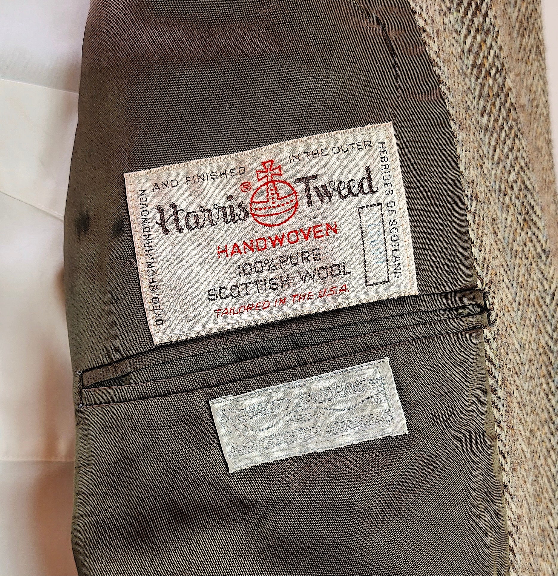 Classic Vintage '60's HARRIS TWEED Tweed Man's Wool Jacket
