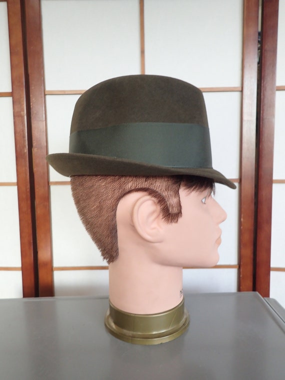 Vintage "CHAMPS" Brown Felt Trilby/Fedora Hat w/"… - image 2
