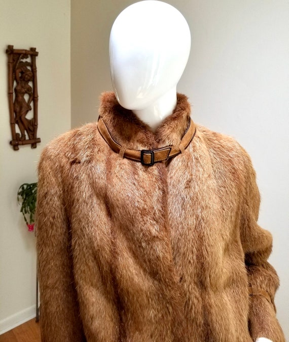 Vintage '60s MOD Fur Coat - Reddish-Brown Fur Jac… - image 2