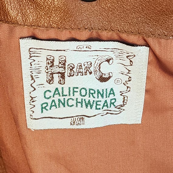 Vintage '70's H Bar C Brown Leather Western Jacket - California