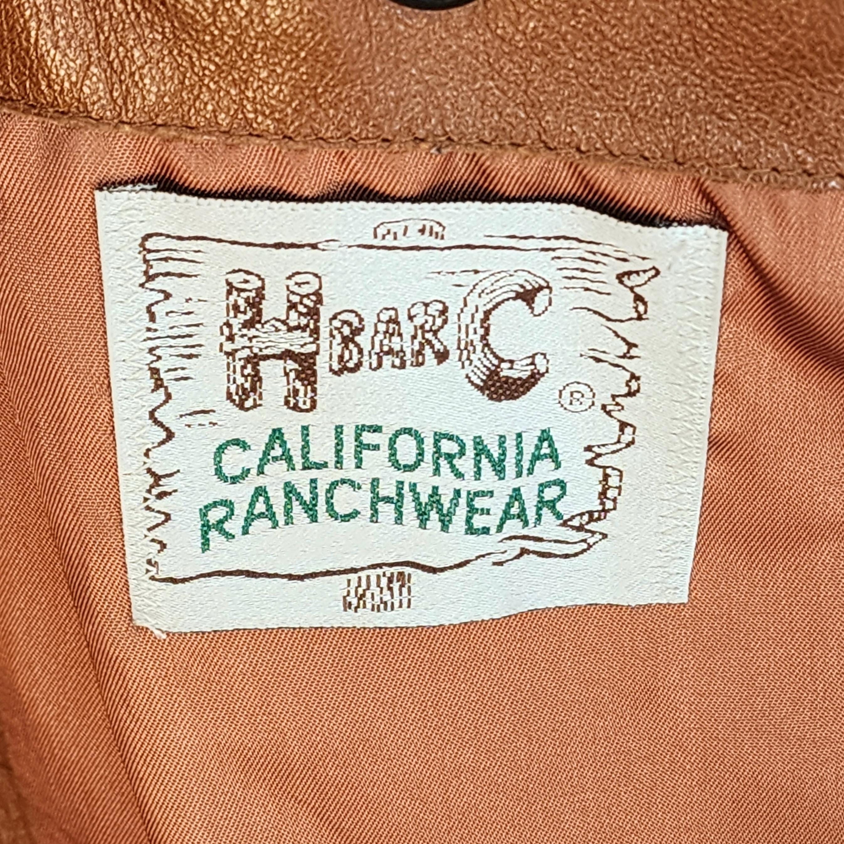 Vintage '70's H Bar C Brown Leather Western Jacket - California