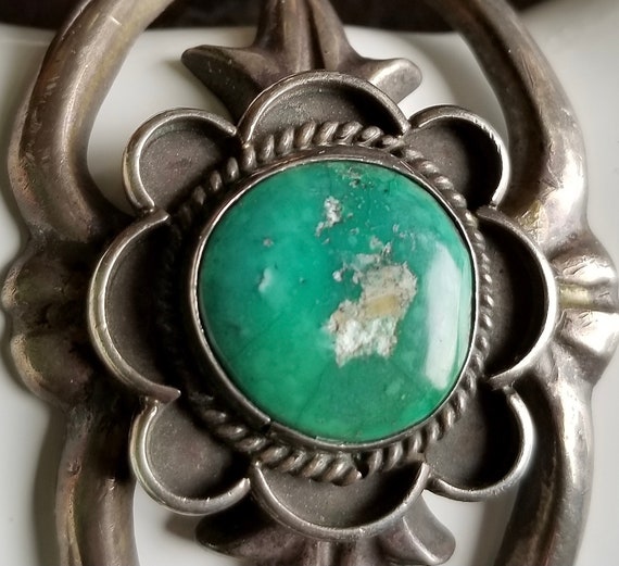 Vintage '40's-50's Sterling Silver & Turquoise Cu… - image 9