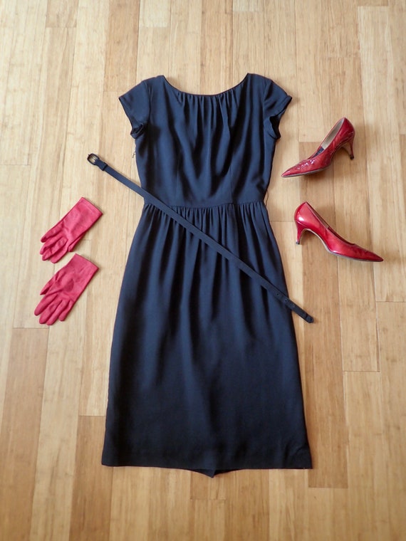 1950's MINX MODES Black Cocktail Dress W/Original