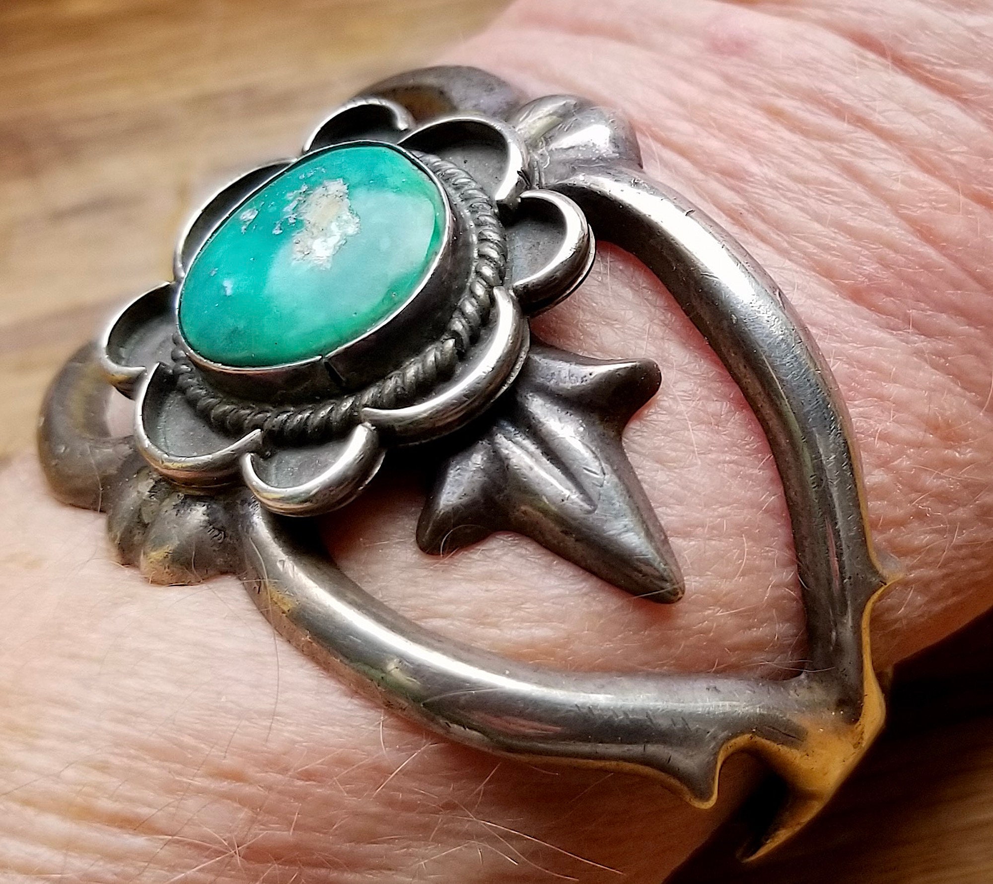 40s〜50s Navajo Sterling Silver Bracelet Vintage '40's-50's Sterling Silver & Turquoise Cuff Bracelet