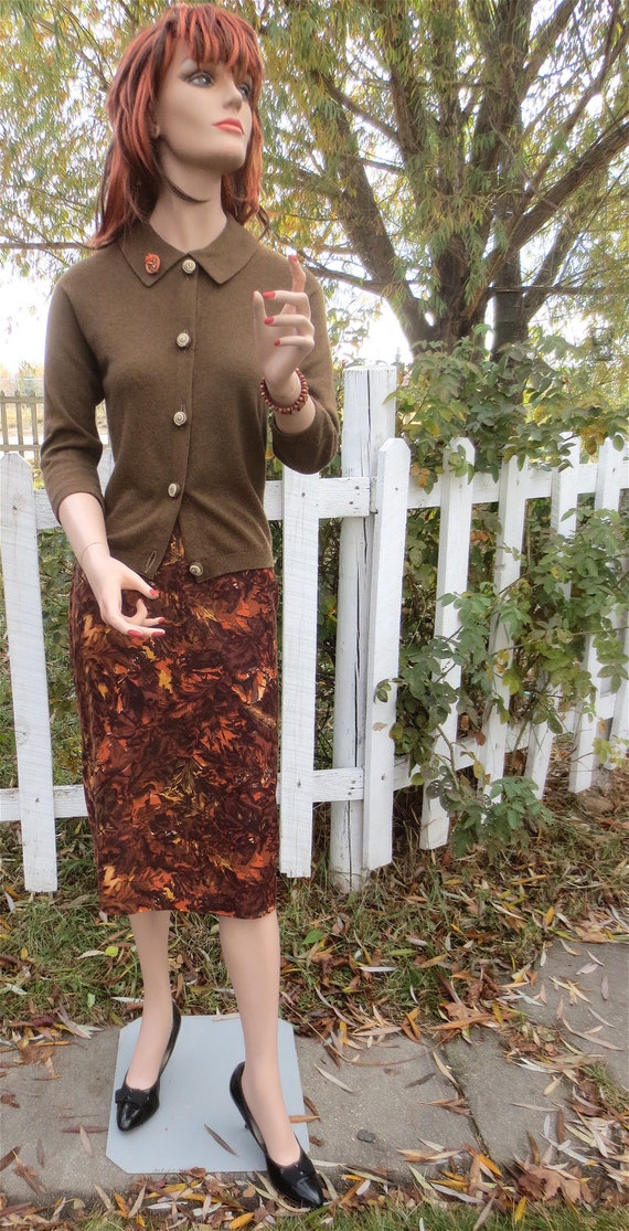 SEXY Vintage 1950's-1960's Pencil Skirt in Autumn 
