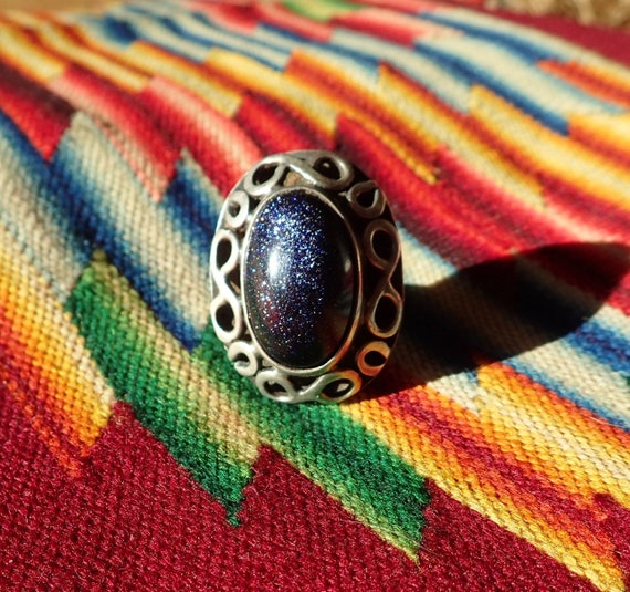 Bague Petit Doigt En Argent Sterling 925 Taxco - Pierres Rouges Et Claires - Taille 6.5