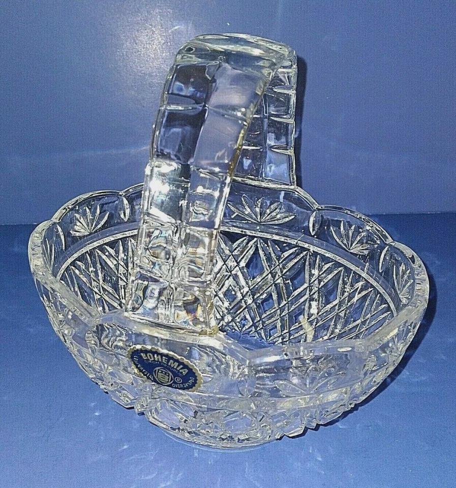 ボヘミア 24% 鉛クリスタルカットガラス キャンディディッシュ