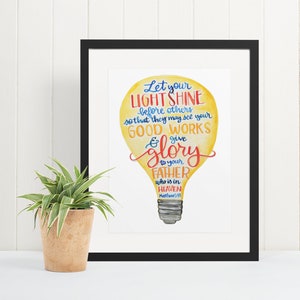 Let Your Light Shine Matthew 5:16 Printable Art image 1