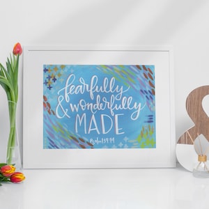Fearfully and Wonderfully Made Colorful Scripture Printable