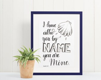 You are Mine | Isaiah 43:1 - Baptism Printable Art