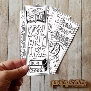 Bookmark Collection - Bookish Designs for Readers, I Love to Read, Reading is an Adventure, Library and Literacy PDF Printable