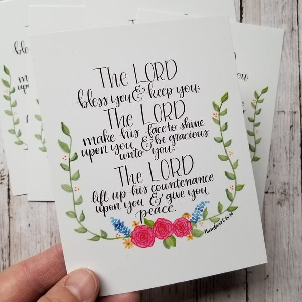 5-pack The Lord Bless You and Keep You - Numbers 6:24-26, Doxology, Christian Postcards, Lord Bless you, Lord Keep you, Doxological blessing