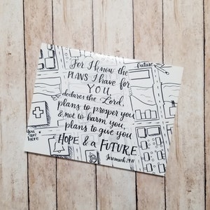 Jeremiah 29:11 Greeting Card - Blank Inside, Graduation Card, Highschool graduation, College Graduation, Hope and a Future, Scripture Card