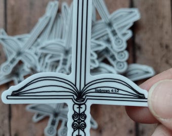 La Palabra de Dios es una espada afilada (Hebreos 4:12) - Vinilo decorativo cristiano