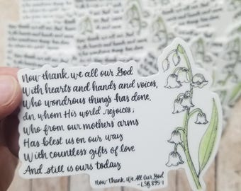 Pegatina de vinilo impermeable con verso de himno floral de lirio de los valles, mes de nacimiento de mayo