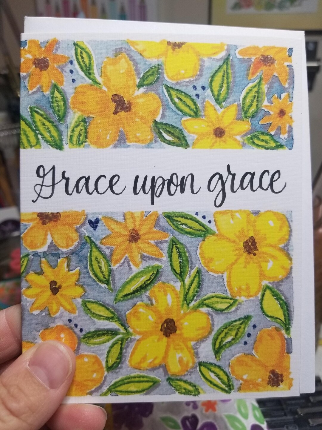 Yellow Floral Notecard: Semi-custom Christian Greeting Card - Etsy