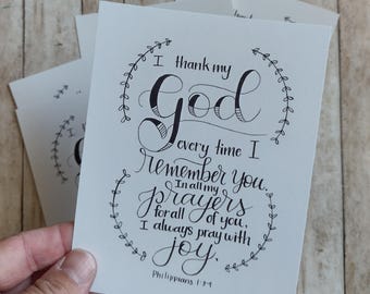 Doy gracias a Dios por ti Postal Filipenses 1 (Paquete de 5)